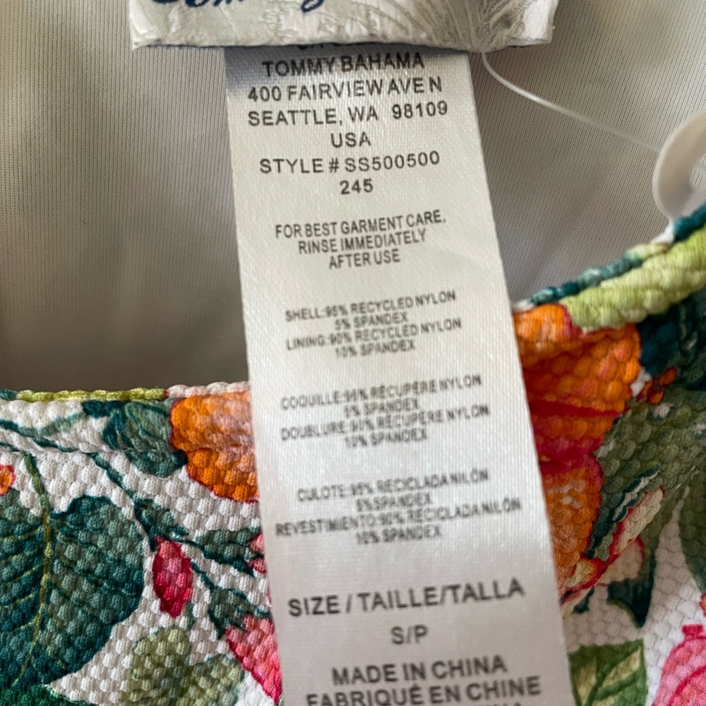 Tommy Bahama Floral Swim Cover-Up Dress Size S 🌺 Tropical Tie Side - Picture 7 of 7